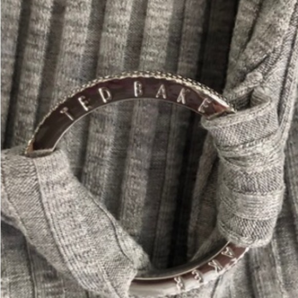 Ted Baker London Rib Detail Jersey Wrap Top Gray Size Small - Picture 5 of 9